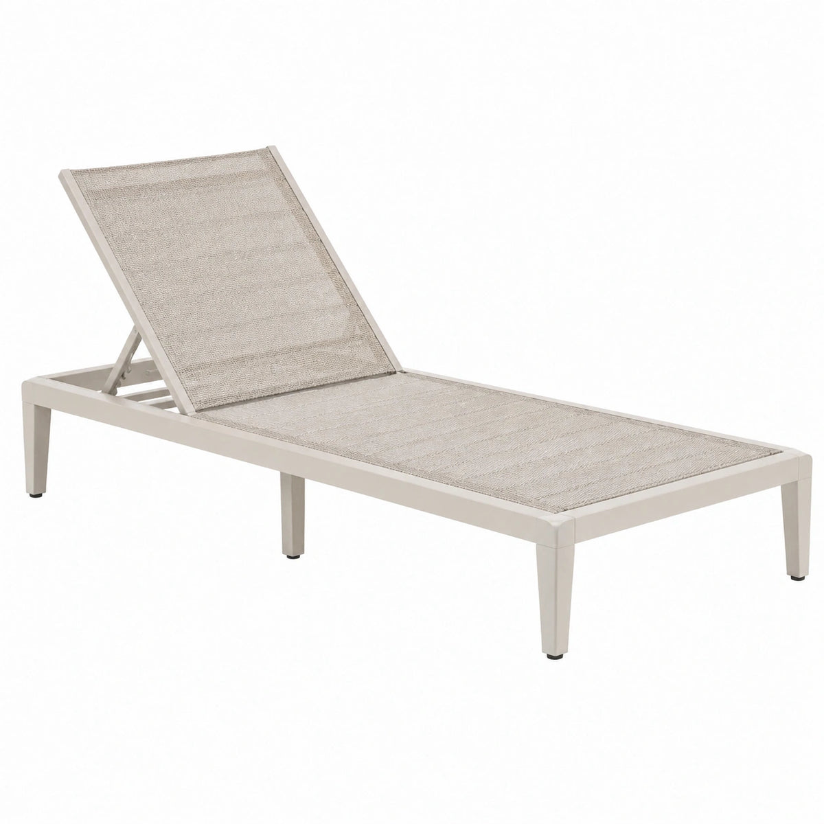 Bain de soleil 200 x 70 cm en aluminium beige avec dossier réglable extérieur