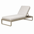 Chaise longue de jardin 200 x 70 cm en résine tressée beige avec dossier réglable