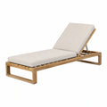 Chaise longue de jardin 200 x 70 cm en bois beige avec dossier réglable