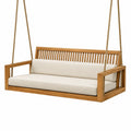 Balancelle suspendue 180 x 75 x 65 cm en bois naturel beige pour extérieur 2 places