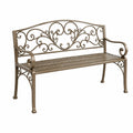 Banc de jardin 122 x 61 x 91 cm en métal bronze style classique