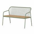 Banc de jardin 120 x 60 x 85 cm en métal vert et bois style contemporain