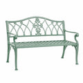 Banc de jardin 125 x 65 x 93 cm en aluminium vert style romantique ajouré