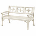 Banc de jardin 150 x 65 x 95 cm en acier blanc style romantique à motif floral