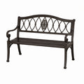 Banc de jardin 127 x 61 x 91 cm en métal brun style classique à dossier ajouré