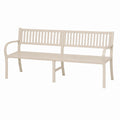 Banc de jardin 150 cm en métal beige à dossier ajouré pour extérieur
